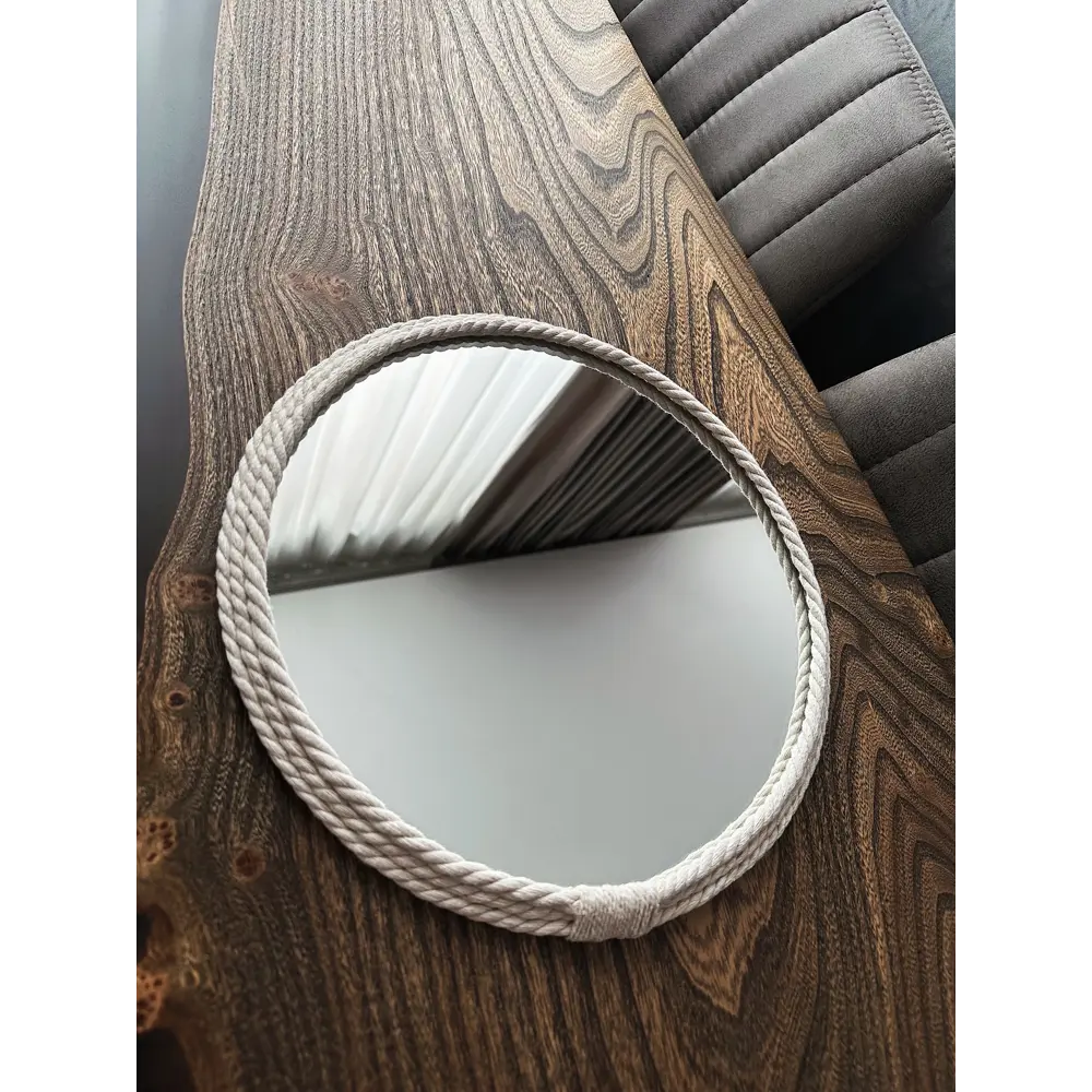 Фото 3 Зеркало в раме из хлопковой веревки Jendi_mirror KDW30 30x30 см Фото 3 Зеркало в раме из хлопковой веревки Jendi_mirror KDW30 30x30 см
