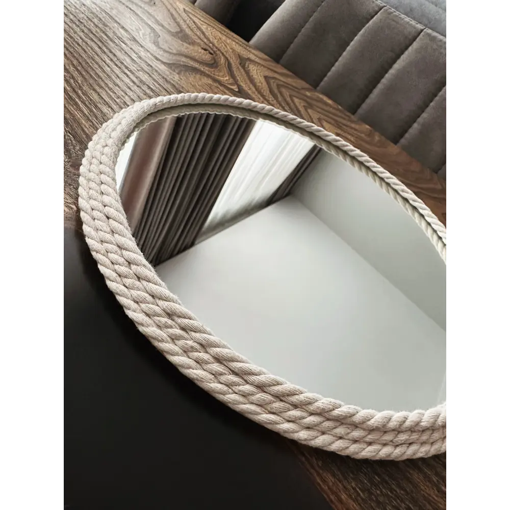 Фото 2 Зеркало в раме из хлопковой веревки Jendi_mirror KDW30 30x30 см Фото 2 Зеркало в раме из хлопковой веревки Jendi_mirror KDW30 30x30 см