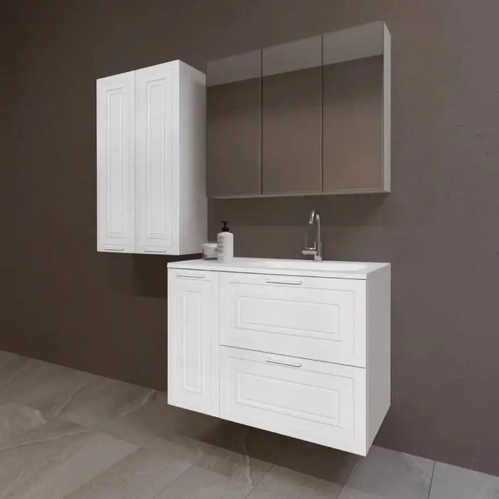 Фото 6 Шкаф подвесной Style line Альба лс-000010051 60x100см цвет белый Фото 6 Шкаф подвесной Style line Альба лс-000010051 60x100см цвет белый