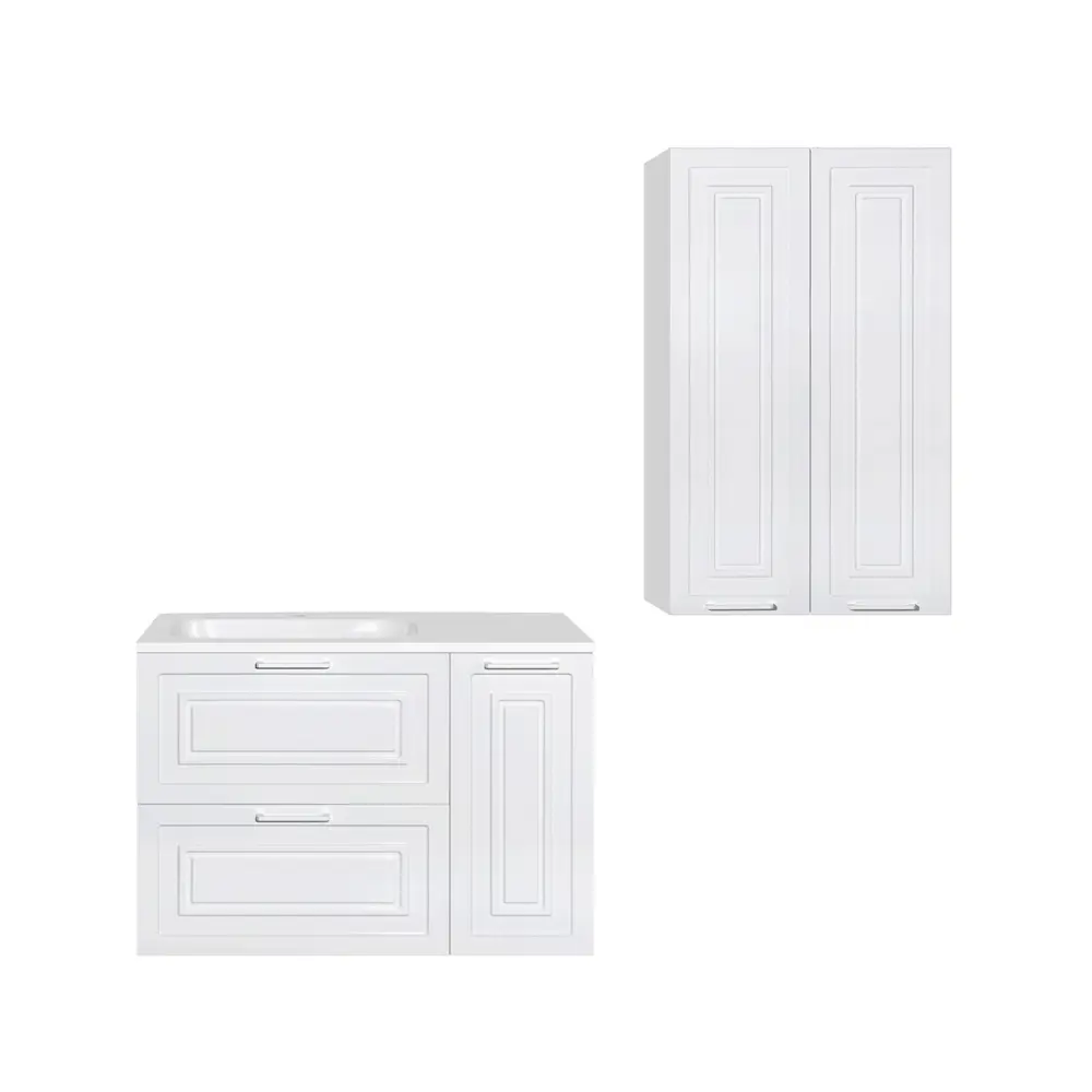 Фото 4 Шкаф подвесной Style line Альба лс-000010051 60x100см цвет белый Фото 4 Шкаф подвесной Style line Альба лс-000010051 60x100см цвет белый