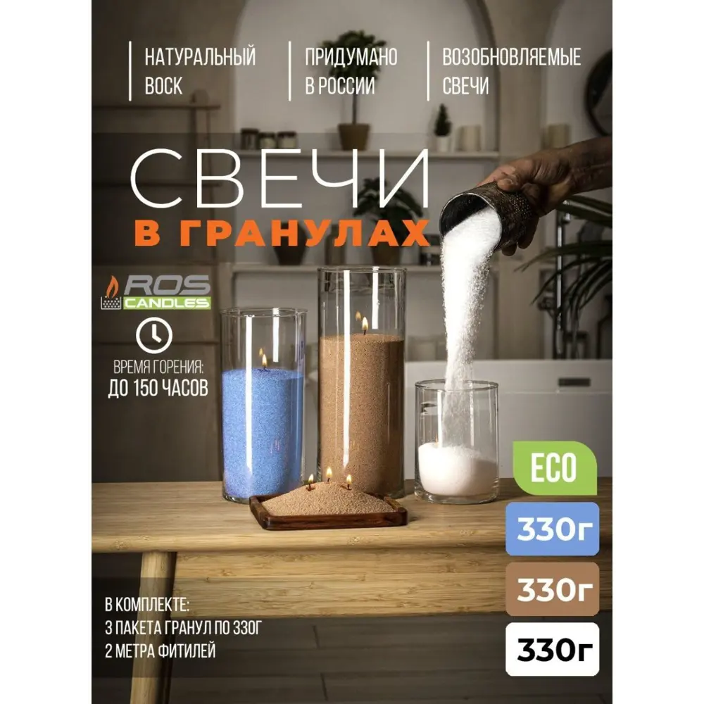Фото Набор для изготовления свечей Roscandles 3 цвета и фитиль 2 м цвет белый голубой капучино Фото Набор для изготовления свечей Roscandles 3 цвета и фитиль 2 м цвет белый голубой капучино