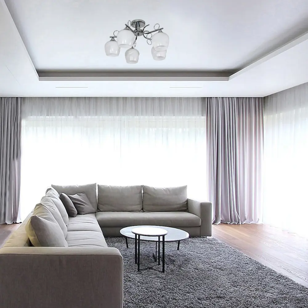 Фото 4 Люстра потолочная Завод Элетех 1005405183 5 ламп 18 м² цвет хром Фото 4 Люстра потолочная Завод Элетех 1005405183 5 ламп 18 м² цвет хром