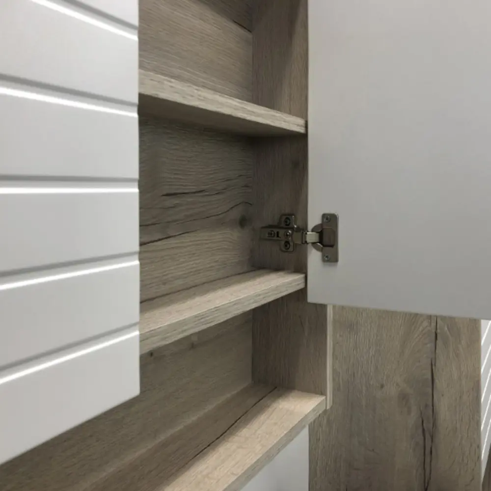 Фото 3 Шкаф подвесной Comforty Клеон 00-00002045cf 60x80см цвет белый/дуб дымчатый