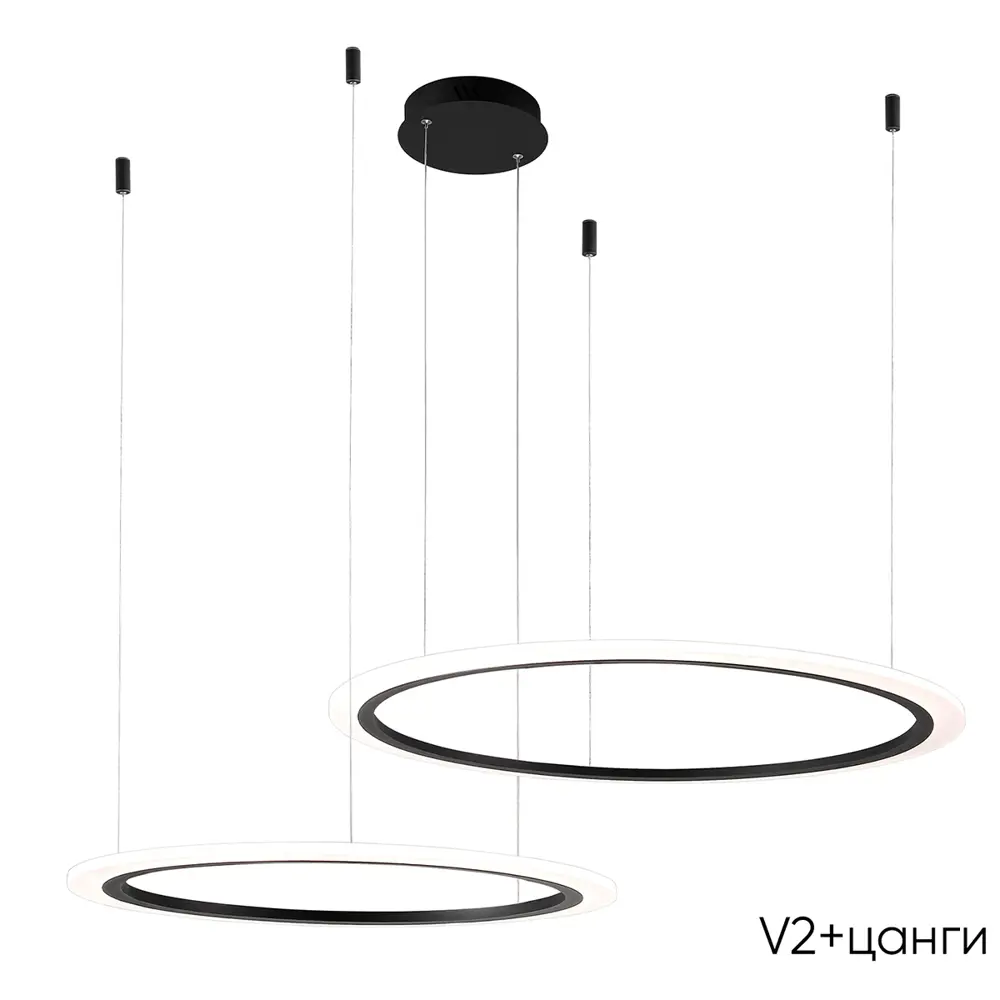 Фото 3 Люстра подвесная светодиодная Crystal lux 2340/302n с пультом управления 15 м² нейтральный белый свет цвет черный Фото 3 Люстра подвесная светодиодная Crystal lux 2340/302n с пультом управления 15 м² нейтральный белый свет цвет черный