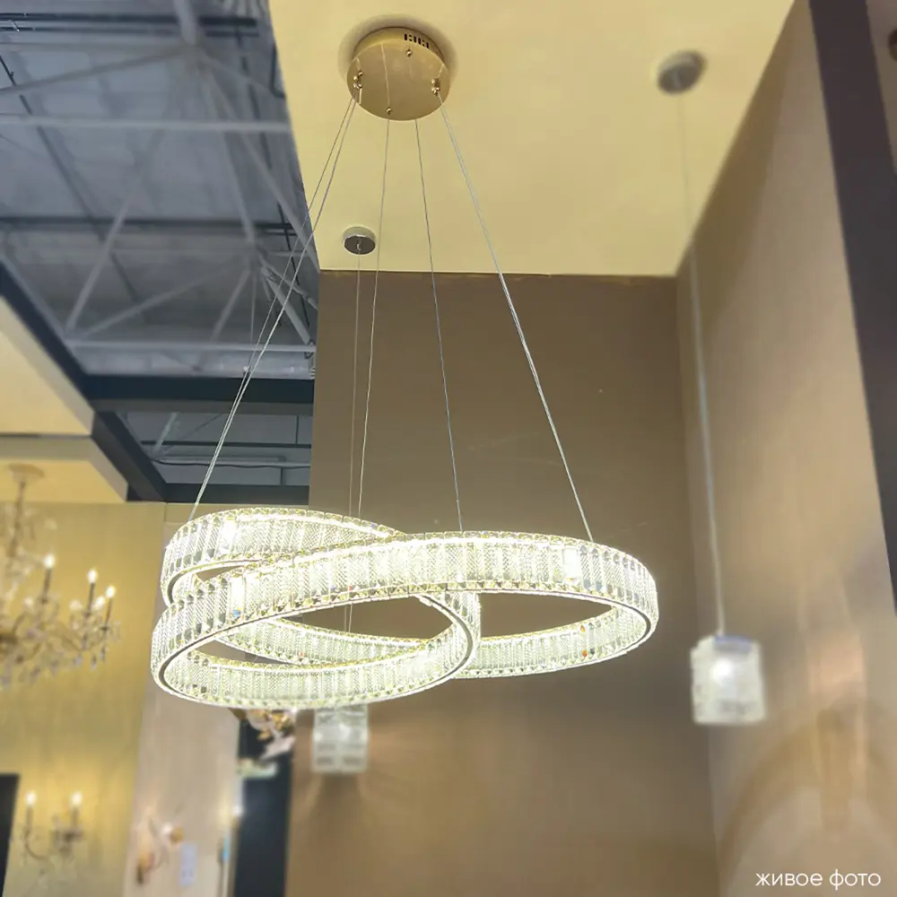 Фото 4 Люстра подвесная светодиодная Crystal lux 3391/205 18 м² нейтральный белый свет цвет жёлтый/золотой Фото 4 Люстра подвесная светодиодная Crystal lux 3391/205 18 м² нейтральный белый свет цвет жёлтый/золотой