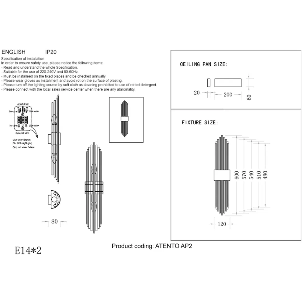 Фото 3 Настенный светильник Crystal lux Atento 0190.402 цвет латунь Фото 3 Настенный светильник Crystal lux Atento 0190.402 цвет латунь