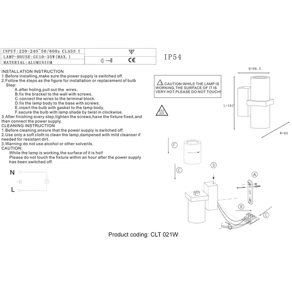 Фото 2 Настенный светильник Crystal lux Clt 021 1400.404 цвет белый Фото 2 Настенный светильник Crystal lux Clt 021 1400.404 цвет белый