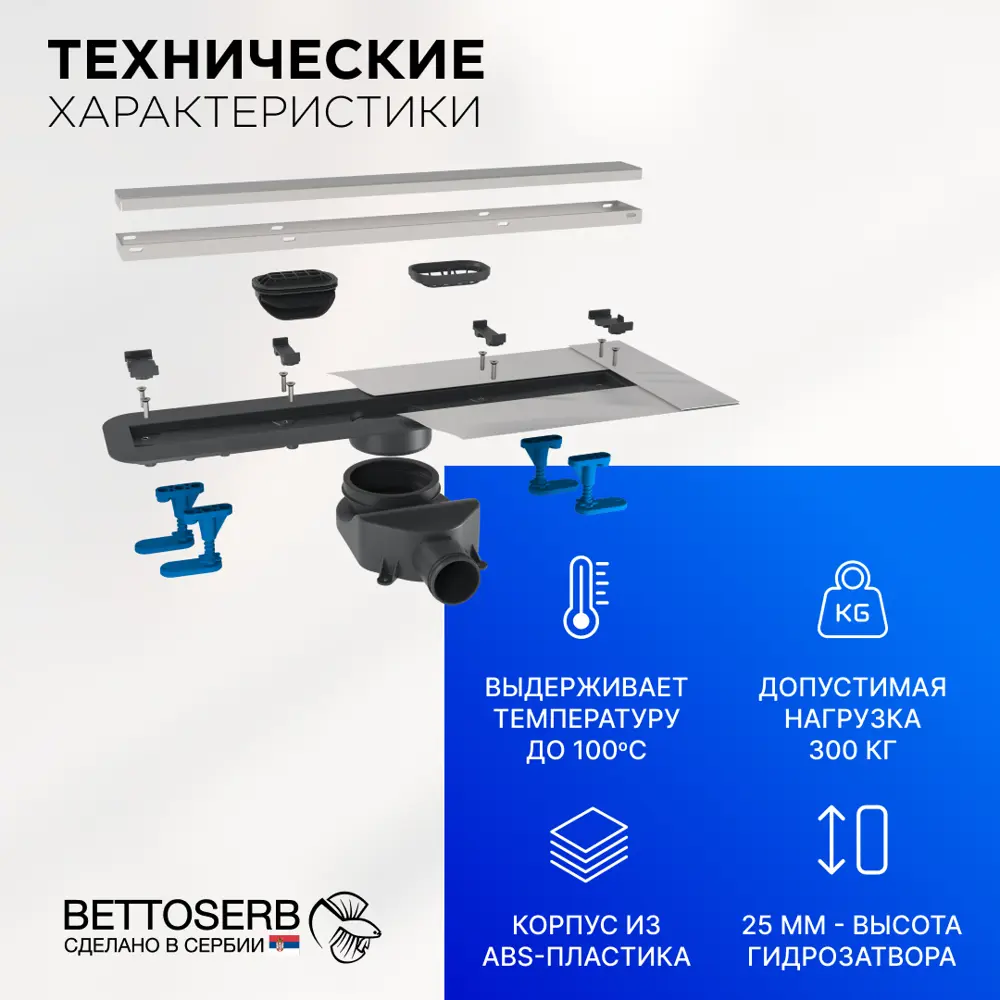 Фото 3 Трап для душа Bettoserb Premium Line 850 с комбинированным затвором Фото 3 Трап для душа Bettoserb Premium Line 850 с комбинированным затвором