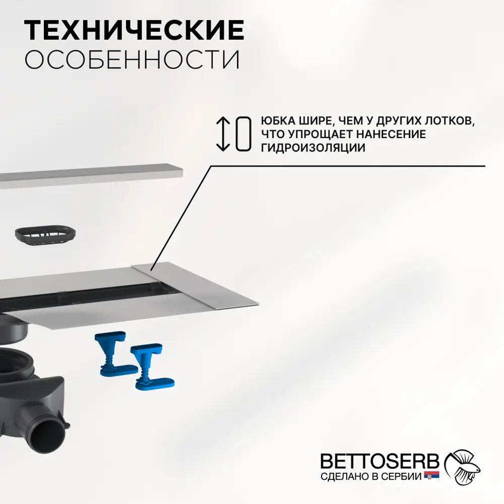 Фото 4 Трап для душа Bettoserb Frameless Line 850 с комбинированным затвором Фото 4 Трап для душа Bettoserb Frameless Line 850 с комбинированным затвором