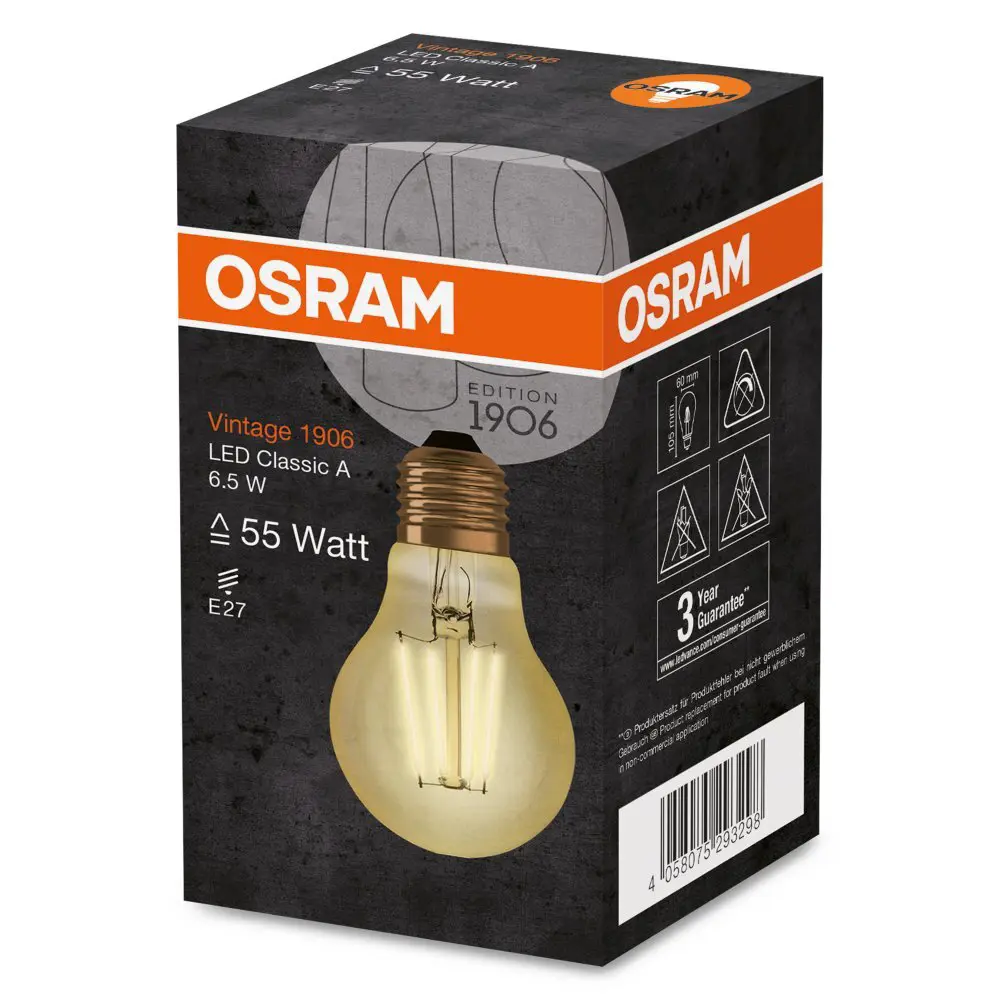 Фото 6 Лампа светодиодная Osram филаментная E27 220-240 В 6.5 Вт/824 груша 725 Лм Фото 6 Лампа светодиодная Osram филаментная E27 220-240 В 6.5 Вт/824 груша 725 Лм