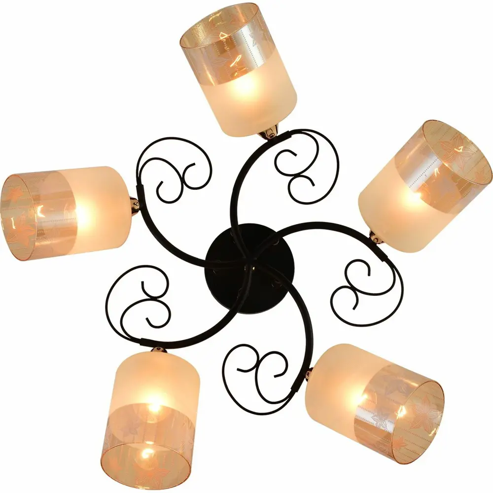 Фото 3 Люстра на штанге ReLuce 01315-0.3-05 bk+fgd 5 ламп 15 м² цвет черный Фото 3 Люстра на штанге ReLuce 01315-0.3-05 bk+fgd 5 ламп 15 м² цвет черный