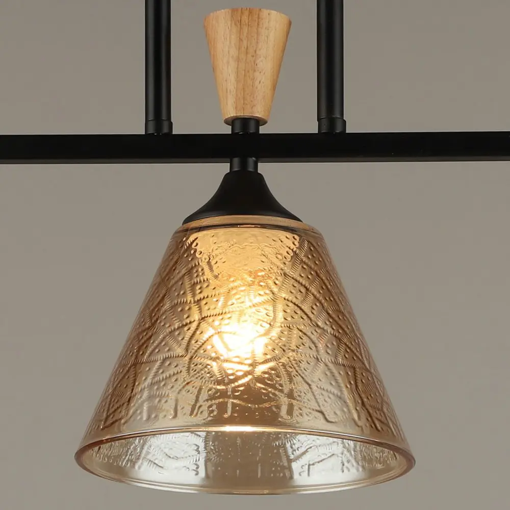 Фото 3 Люстра на штанге Reluce 04864-0.3-03 bk+wood 3 лампы 9 м² цвет черный Фото 3 Люстра на штанге Reluce 04864-0.3-03 bk+wood 3 лампы 9 м² цвет черный