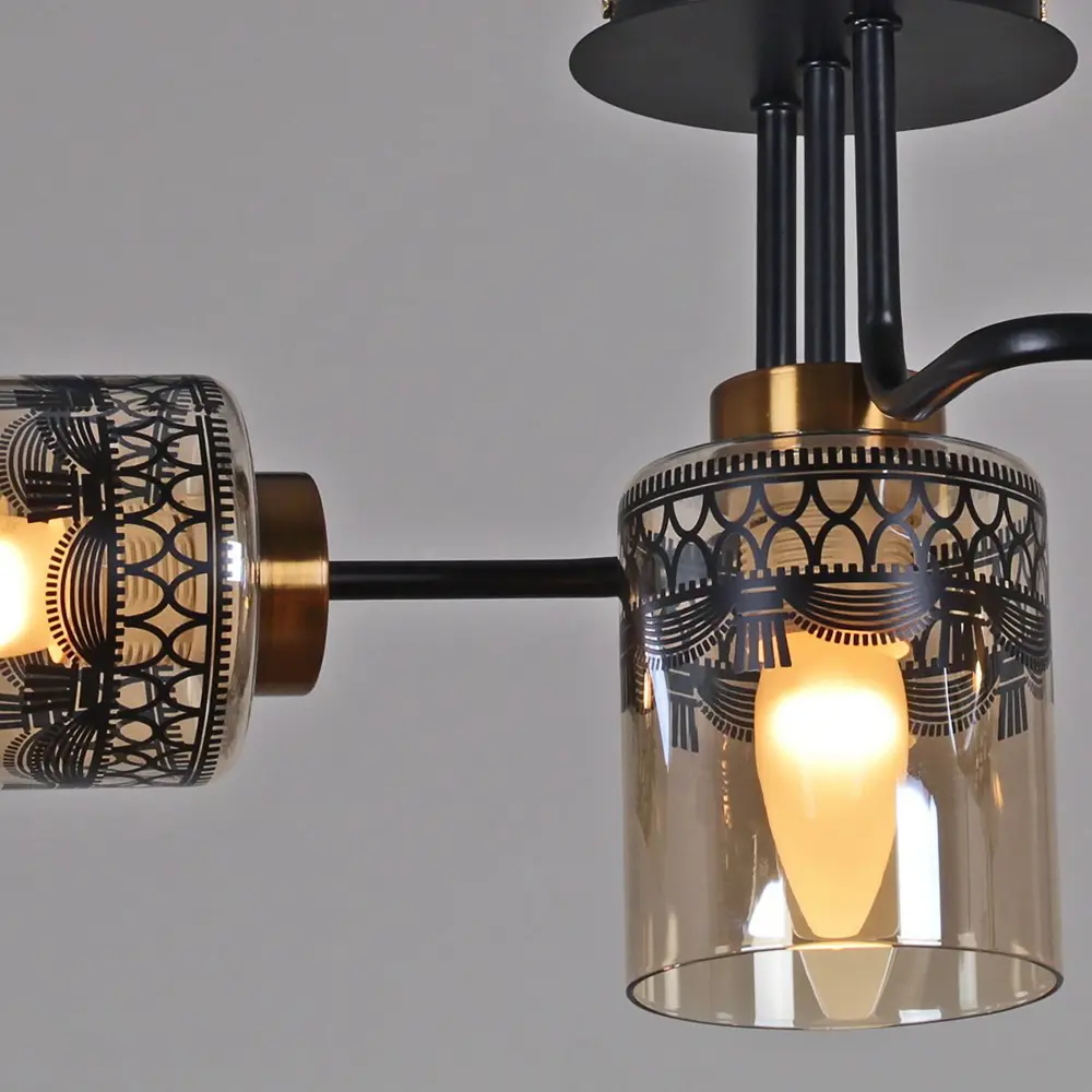 Фото 5 Люстра потолочная Reluce 61714-0.3-2+1 3 лампы 9 м² цвет черный Фото 5 Люстра потолочная Reluce 61714-0.3-2+1 3 лампы 9 м² цвет черный