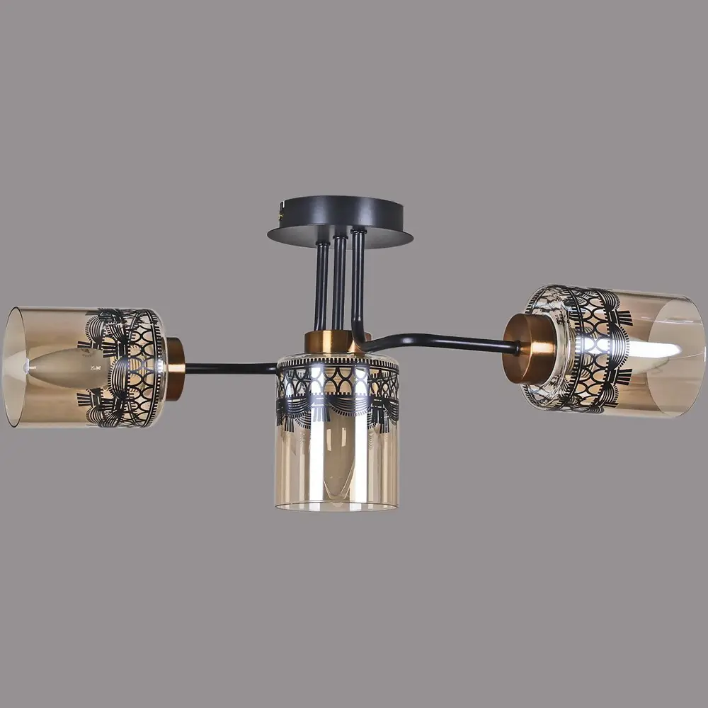 Фото 3 Люстра потолочная Reluce 61714-0.3-2+1 3 лампы 9 м² цвет черный Фото 3 Люстра потолочная Reluce 61714-0.3-2+1 3 лампы 9 м² цвет черный