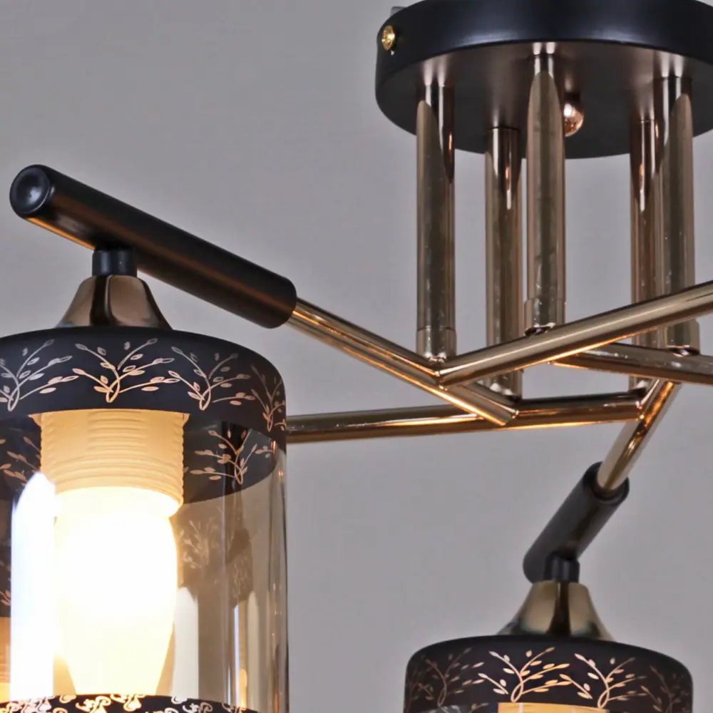 Фото 5 Люстра на штанге Reluce 52134-0.3-05 5 ламп 15 м² цвет черный Фото 5 Люстра на штанге Reluce 52134-0.3-05 5 ламп 15 м² цвет черный