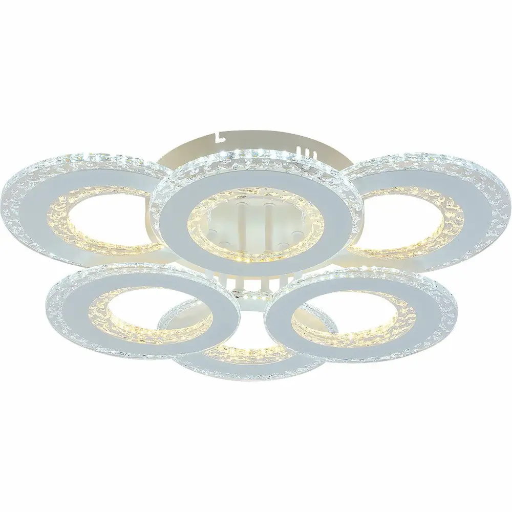 Фото 2 Люстра потолочная светодиодная Reluce 08423-0.3-3+3 42 м² регулируемый белый свет цвет белый Фото 2 Люстра потолочная светодиодная Reluce 08423-0.3-3+3 42 м² регулируемый белый свет цвет белый