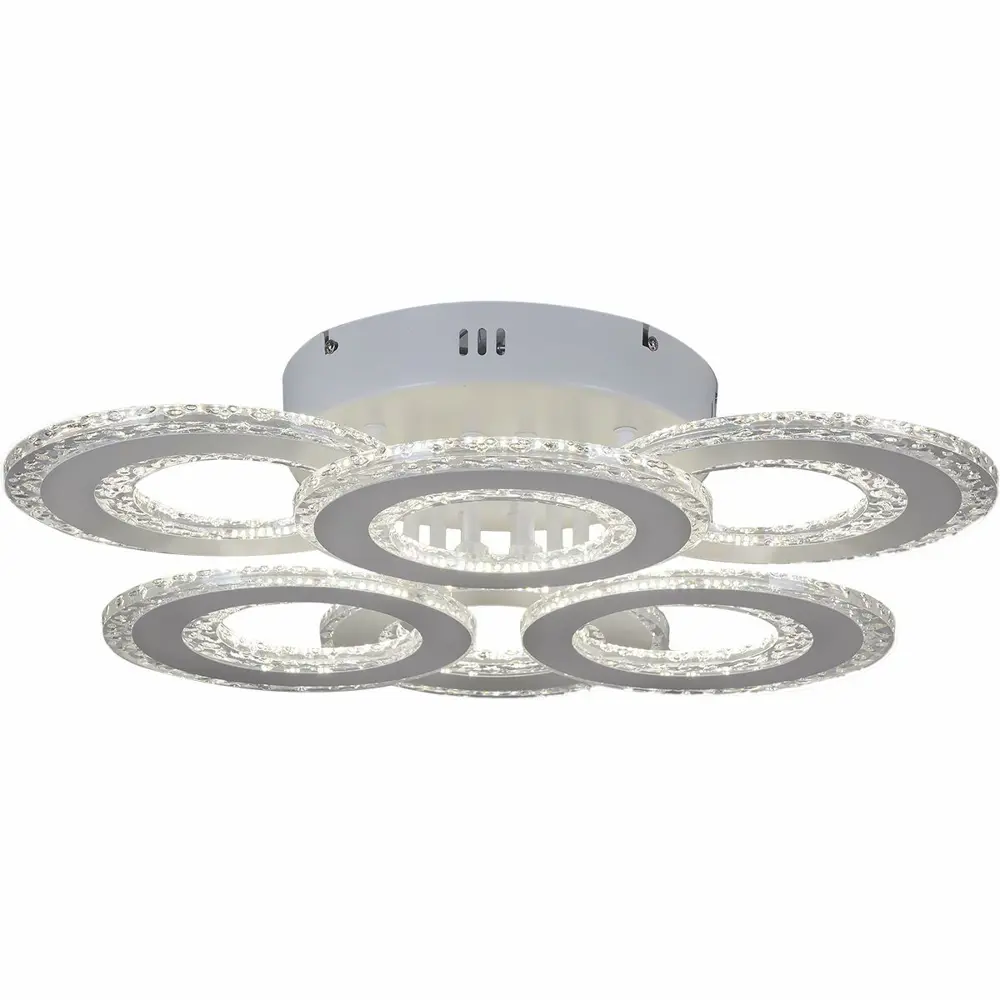 Фото 6 Люстра потолочная светодиодная Reluce 08423-0.3-3+3 42 м² регулируемый белый свет цвет белый Фото 6 Люстра потолочная светодиодная Reluce 08423-0.3-3+3 42 м² регулируемый белый свет цвет белый