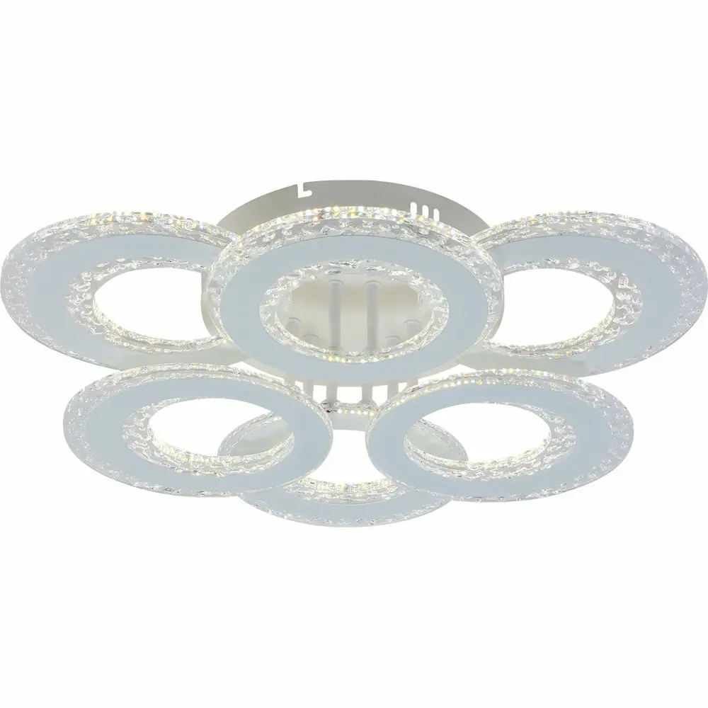 Фото 4 Люстра потолочная светодиодная Reluce 08423-0.3-3+3 42 м² регулируемый белый свет цвет белый Фото 4 Люстра потолочная светодиодная Reluce 08423-0.3-3+3 42 м² регулируемый белый свет цвет белый