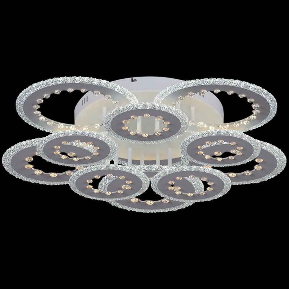 Фото Люстра потолочная светодиодная Reluce 08451-0.3-5+5c 44 м² регулируемый белый свет цвет белый Фото Люстра потолочная светодиодная Reluce 08451-0.3-5+5c 44 м² регулируемый белый свет цвет белый