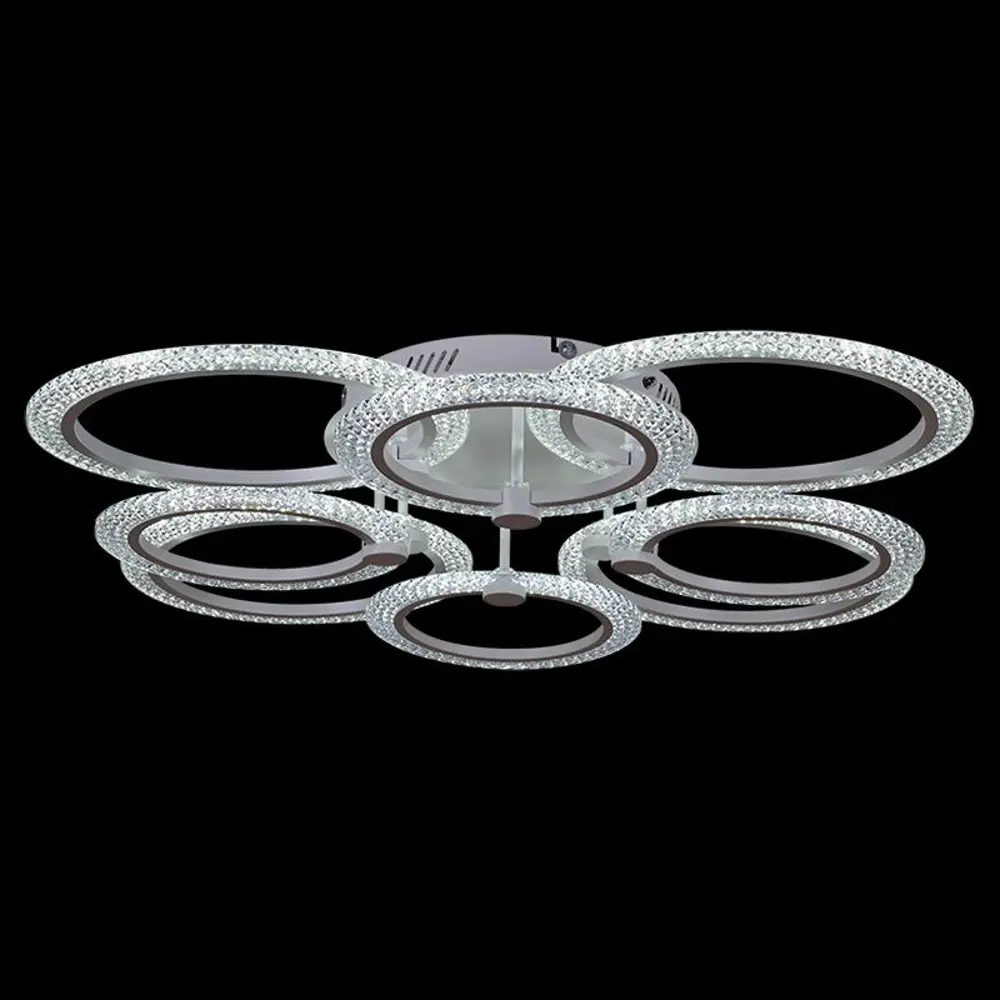 Фото Люстра потолочная светодиодная Reluce 20707-0.3-4+4l 30 м² регулируемый белый свет цвет белый Фото Люстра потолочная светодиодная Reluce 20707-0.3-4+4l 30 м² регулируемый белый свет цвет белый