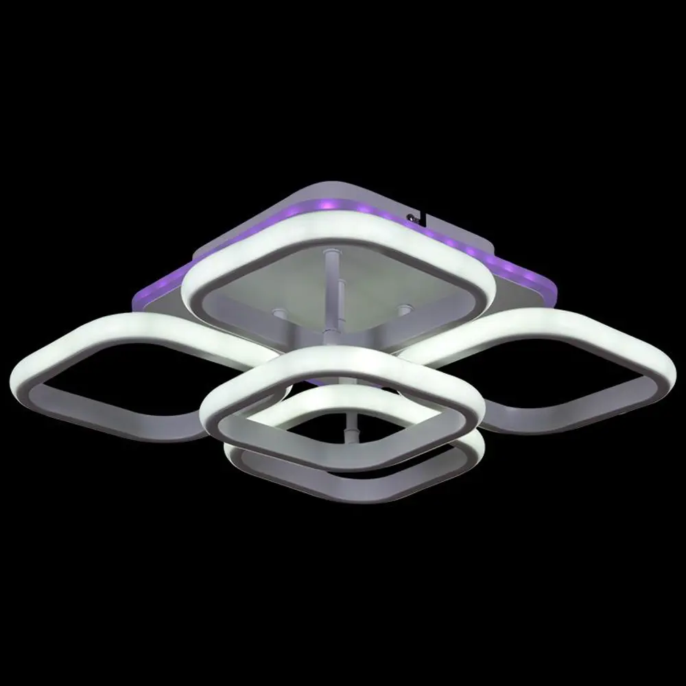 Фото Люстра потолочная светодиодная Reluce 05854-0.3-4+1 18 м² регулируемый белый свет цвет белый Фото Люстра потолочная светодиодная Reluce 05854-0.3-4+1 18 м² регулируемый белый свет цвет белый