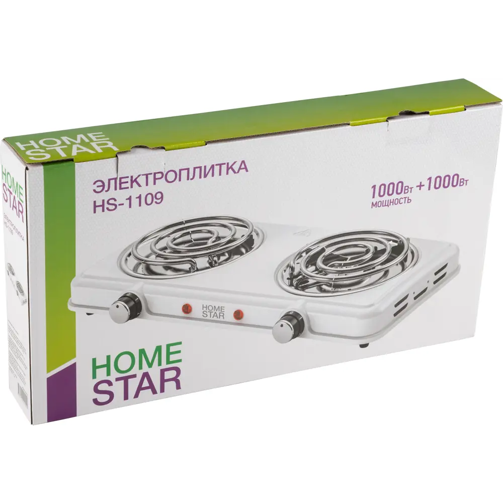 Фото 4 Электрическая настольная плита Homestar HS-1109 23.30 см 2 конфорки цвет белый Фото 4 Электрическая настольная плита Homestar HS-1109 23.30 см 2 конфорки цвет белый
