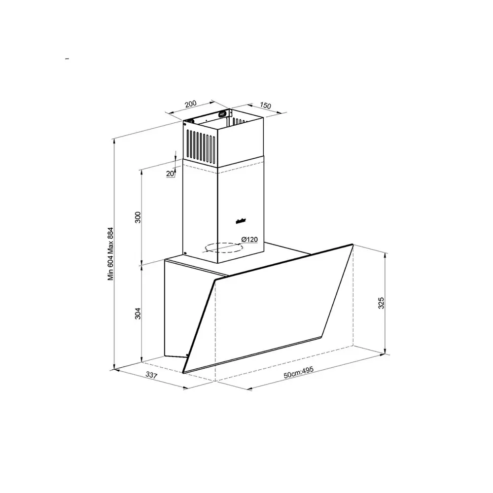 Фото 7 Настенная вытяжка Simfer 8555SM 50 см цвет черный Фото 7 Настенная вытяжка Simfer 8555SM 50 см цвет черный