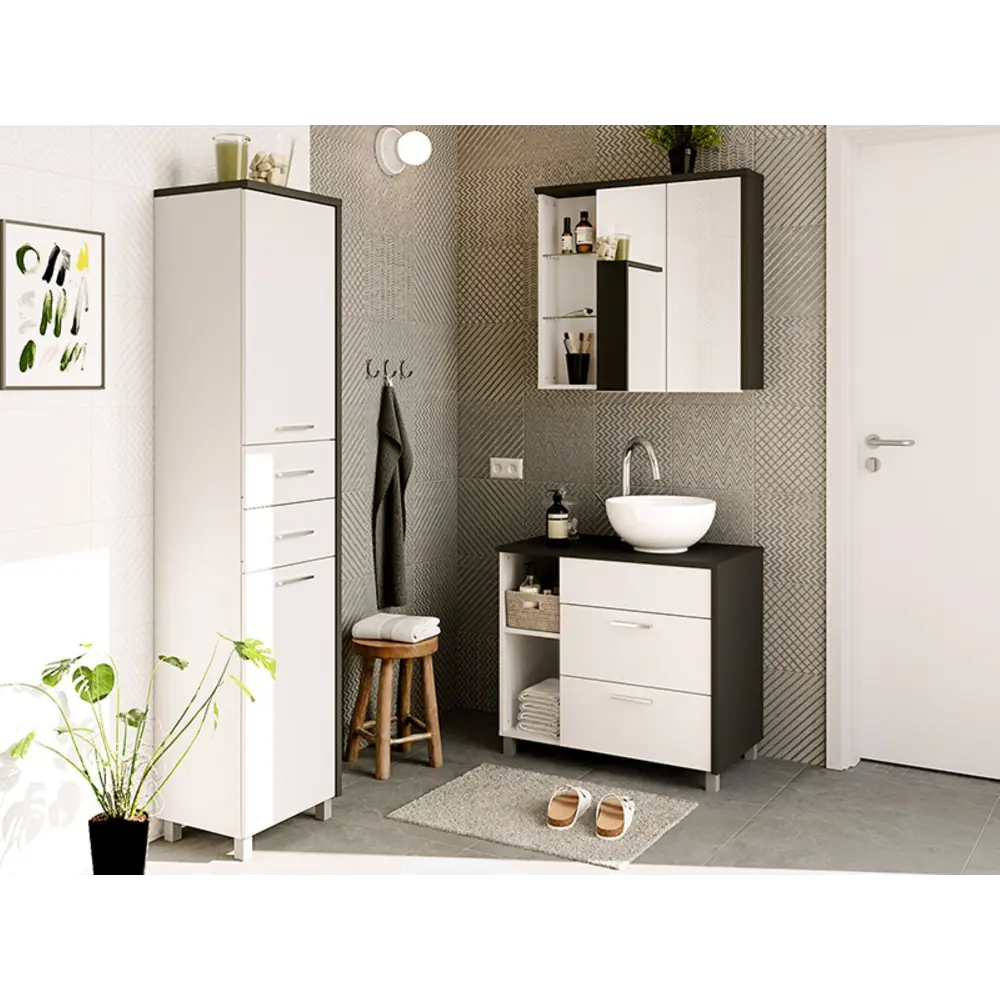 Фото Тумба под раковину напольная Lazurit ВК.0031 80см с раковиной цвет белый Фото Тумба под раковину напольная Lazurit ВК.0031 80см с раковиной цвет белый