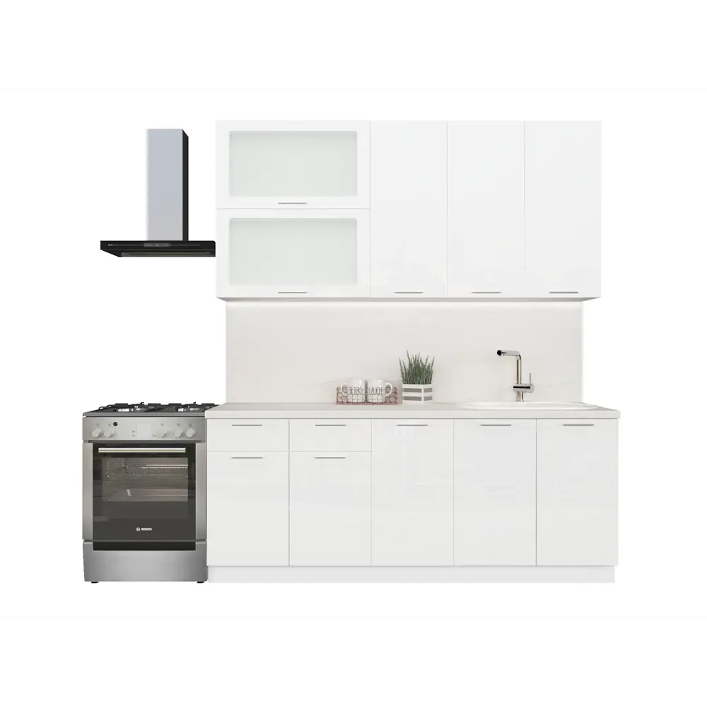 Фото 4 Кухонный гарнитур Сурская мебель Валерия 061 200x234x47.8 см ЛДСП цвет белый глянец Фото 4 Кухонный гарнитур Сурская мебель Валерия 061 200x234x47.8 см ЛДСП цвет белый глянец