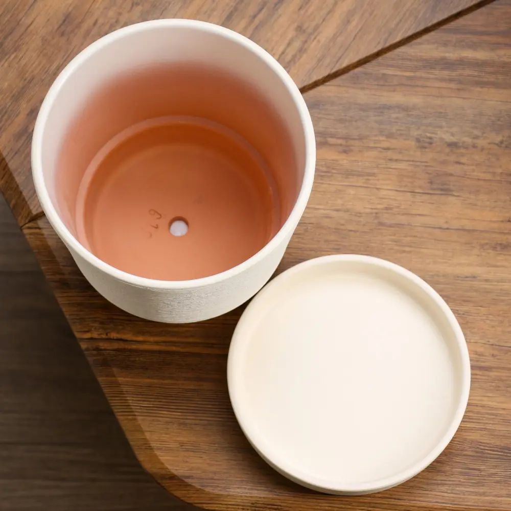 Фото 4 Горшок цветочный Нест Simaland 19 см 3.2 л керамика белый без автополива с блюдцем Фото 4 Горшок цветочный Нест Simaland 19 см 3.2 л керамика белый без автополива с блюдцем