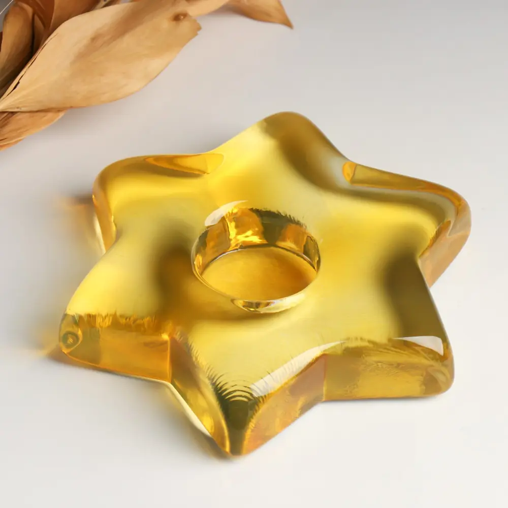 Фото 2 Подсвечник Evis "Хрустальный цветок" 3x15 см 20 мл песочный