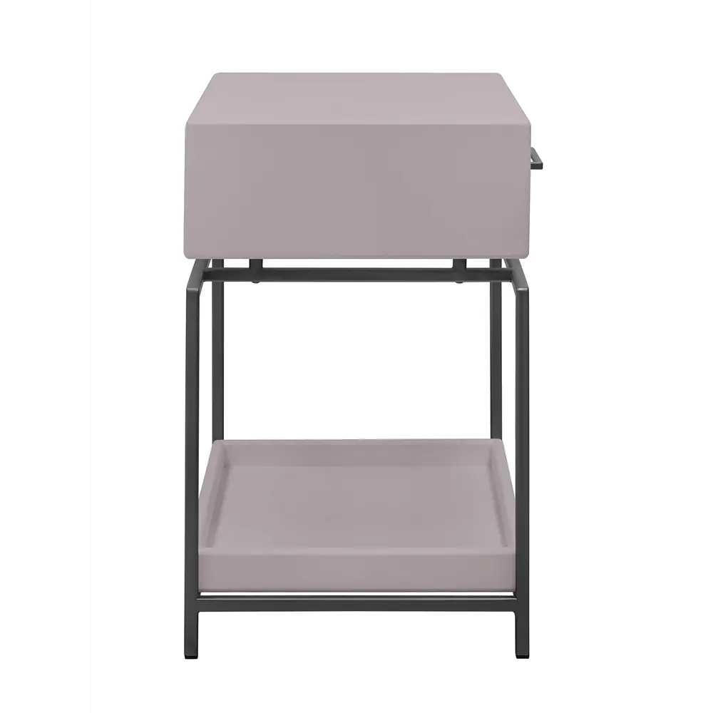 Фото 3 Тумба прикроватная Greenween Karin mini 50x62x37.5 см 1 ящик сталь цвет латте/черный Фото 3 Тумба прикроватная Greenween Karin mini 50x62x37.5 см 1 ящик сталь цвет латте/черный