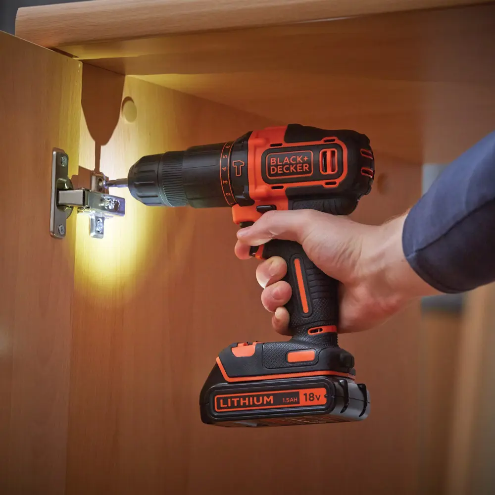 Фото 12 Дрель-шуруповерт аккумуляторная ударная Black&Decker BDCHD18KBQW, 18 В Li-ion 2x1.5 Ач Фото 12 Дрель-шуруповерт аккумуляторная ударная Black&Decker BDCHD18KBQW, 18 В Li-ion 2x1.5 Ач