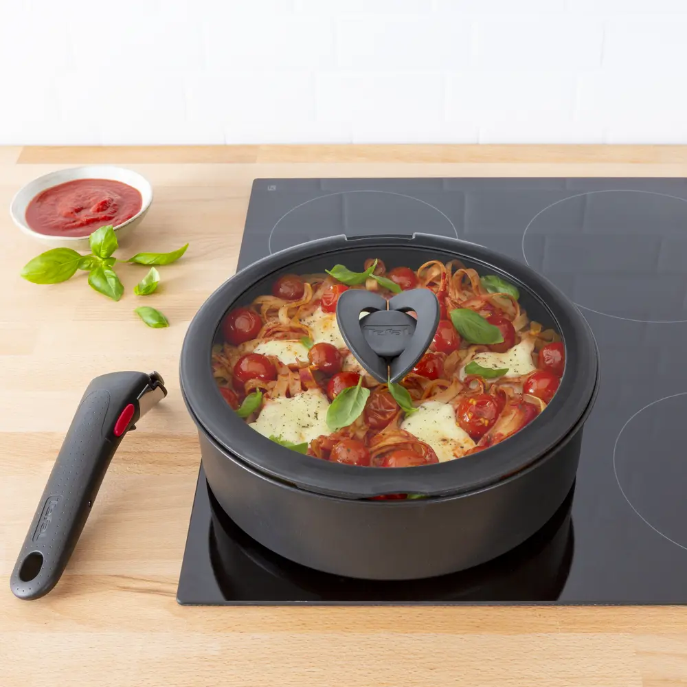 Фото 5 Крышка кухонная Tefal L9846653 26 см стекло цвет черный, прозрачный Фото 5 Крышка кухонная Tefal L9846653 26 см стекло цвет черный, прозрачный