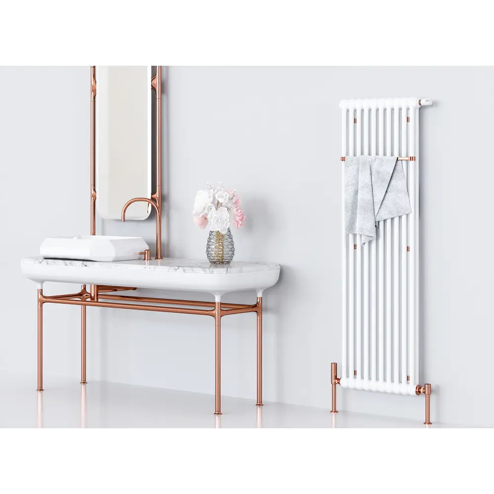 Фото 2 Радиатор трубчатый Guardo Pilon Aqua 3T-1500 5 NKV 50/24.9 5 секций нижнее подключение сталь цвет белый