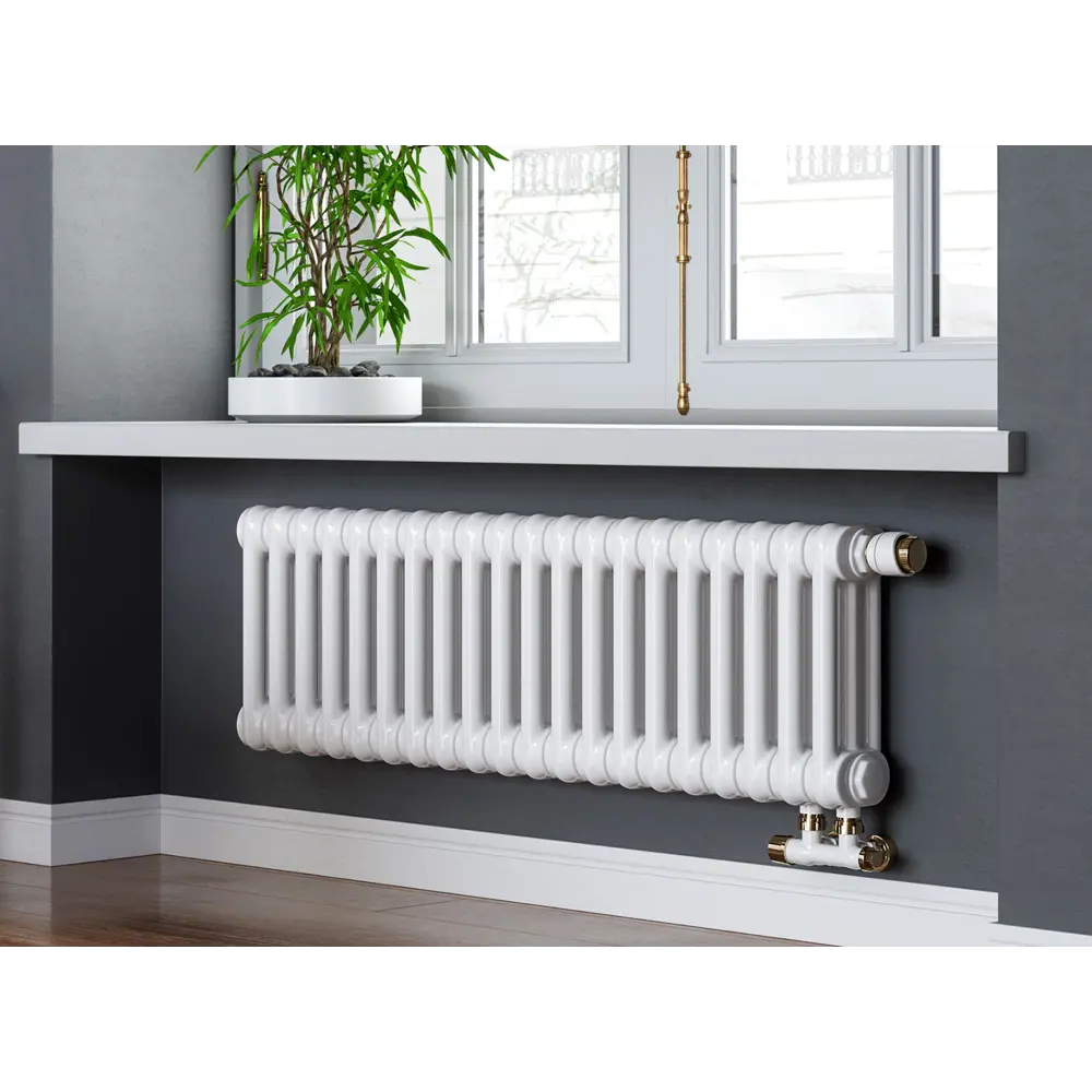 Фото 3 Радиатор трубчатый Guardo Pilon Aqua 2T-0400 8 BK 3/4" 335/38.4 8 секций боковое подключение сталь цвет белый Фото 3 Радиатор трубчатый Guardo Pilon Aqua 2T-0400 8 BK 3/4" 335/38.4 8 секций боковое подключение сталь цвет белый