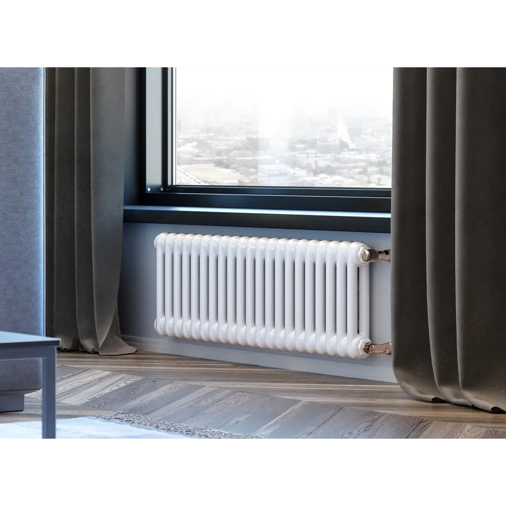 Фото 4 Радиатор трубчатый Guardo Pilon Aqua 2T-0400 8 BK 3/4" 335/38.4 8 секций боковое подключение сталь цвет белый Фото 4 Радиатор трубчатый Guardo Pilon Aqua 2T-0400 8 BK 3/4" 335/38.4 8 секций боковое подключение сталь цвет белый