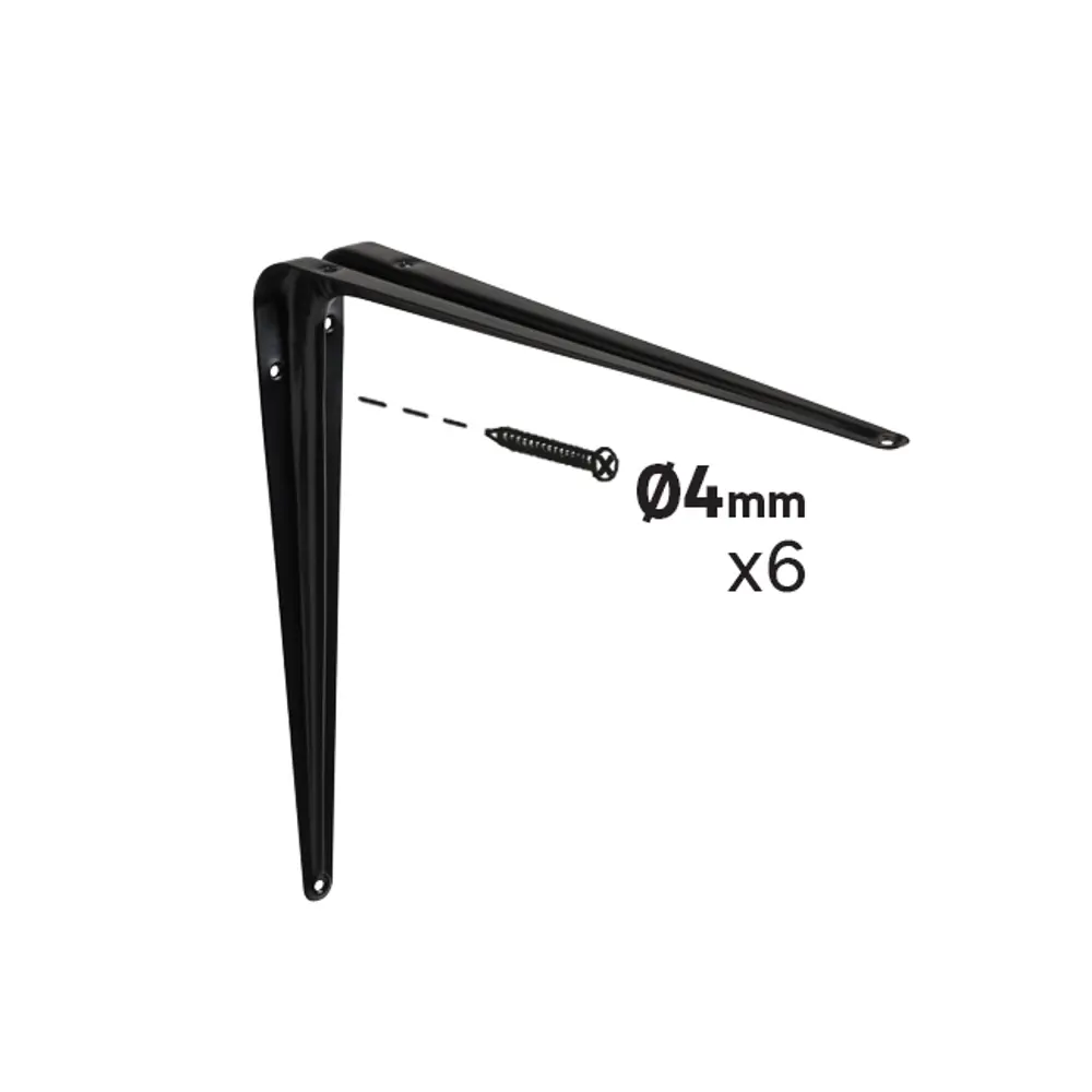 Фото 4 Кронштейн Normo 30x35 см нагрузка до 23 кг цвет черный Фото 4 Кронштейн Normo 30x35 см нагрузка до 23 кг цвет черный