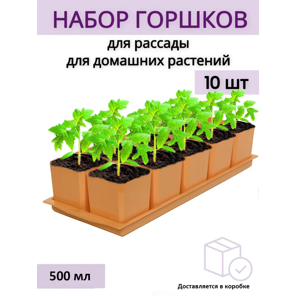 Фото Горшки для рассады и цветов Пеликан 10 шт по 500 мл на общем поддоне оранжевые Фото Горшки для рассады и цветов Пеликан 10 шт по 500 мл на общем поддоне оранжевые