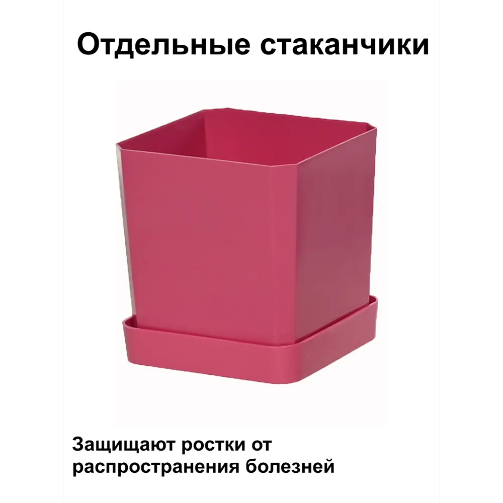 Фото 3 Горшки для рассады и цветов Пеликан 4 шт по 500 мл на отдельных поддонах французская роза Фото 3 Горшки для рассады и цветов Пеликан 4 шт по 500 мл на отдельных поддонах французская роза