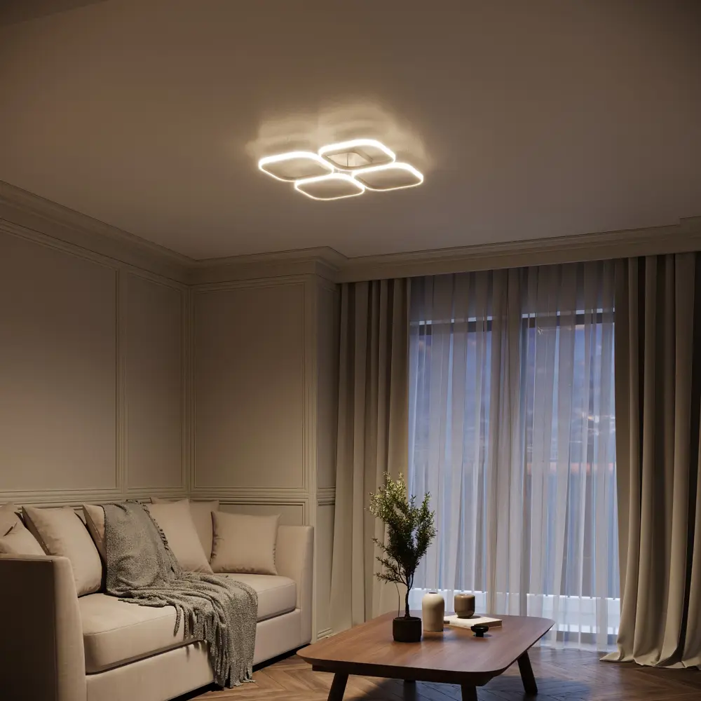 Фото 14 Люстра потолочная Novotech Over 358928 LED 72W квадро цвет белый Фото 14 Люстра потолочная Novotech Over 358928 LED 72W квадро цвет белый