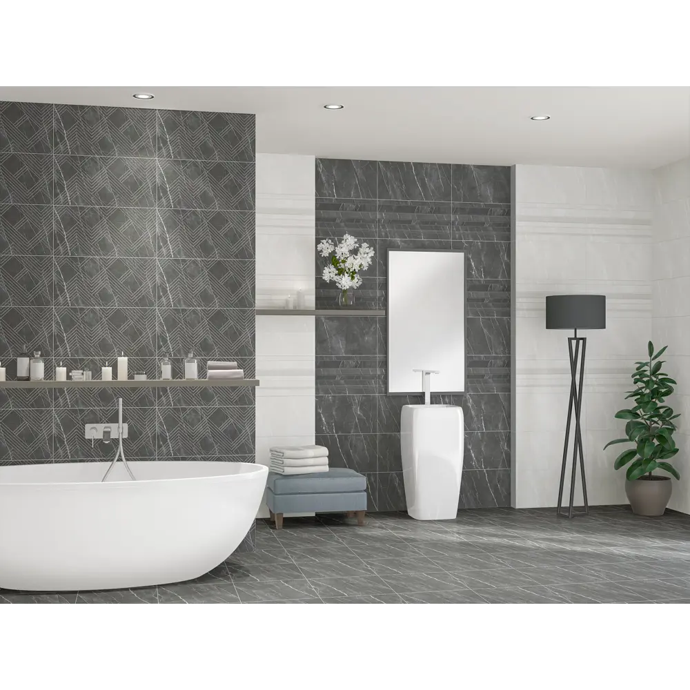 Фото Плитка напольная Azori Hygge Grey 420x420 серая 1.23м2, цена за упаковку Фото Плитка напольная Azori Hygge Grey 420x420 серая 1.23м2, цена за упаковку