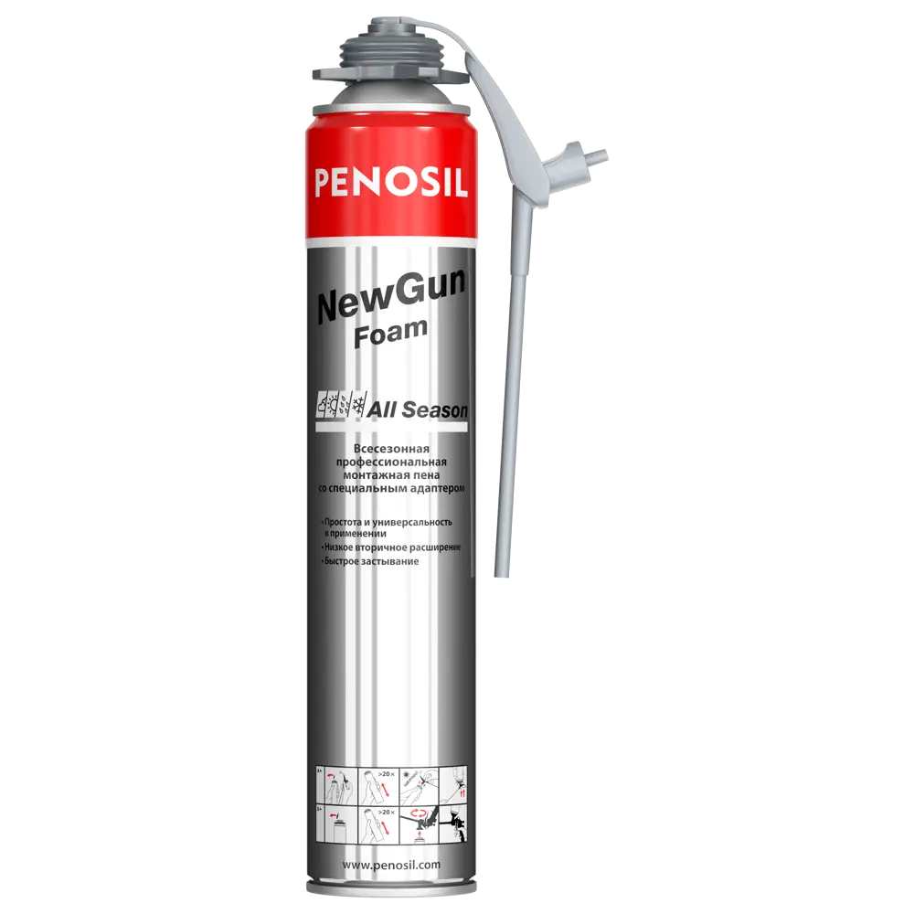 Фото Пена монтажная бытовая Penosil NewGun All Season всесезонная 750 мл Фото Пена монтажная бытовая Penosil NewGun All Season всесезонная 750 мл