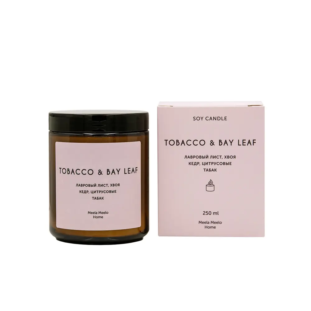 Фото 2 Свеча в стакане Meela Meelo "Tobacco & Bay Leaf" 9.5 см, 250 мл Фото 2 Свеча в стакане Meela Meelo "Tobacco & Bay Leaf" 9.5 см, 250 мл