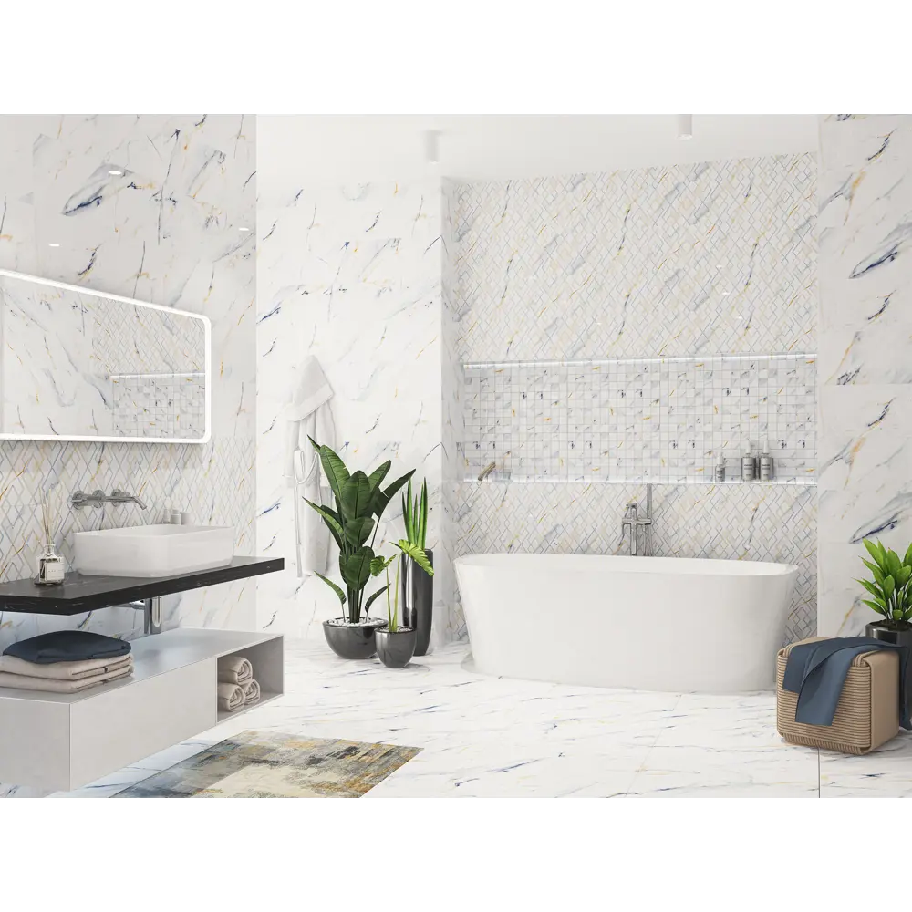 Фото 2 Настенная плитка Eletto ceramica Calacatta 509131101 24.2x70см 1.19 м² цвет разноцветный Фото 2 Настенная плитка Eletto ceramica Calacatta 509131101 24.2x70см 1.19 м² цвет разноцветный