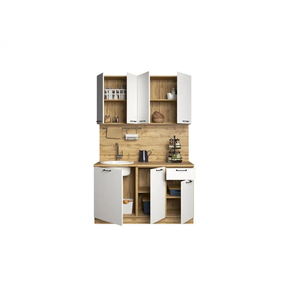 Фото 2 Кухонный гарнитур Mebiplex Лилиан 140x215.4x60 см ЛДСП цвет белый Фото 2 Кухонный гарнитур Mebiplex Лилиан 140x215.4x60 см ЛДСП цвет белый