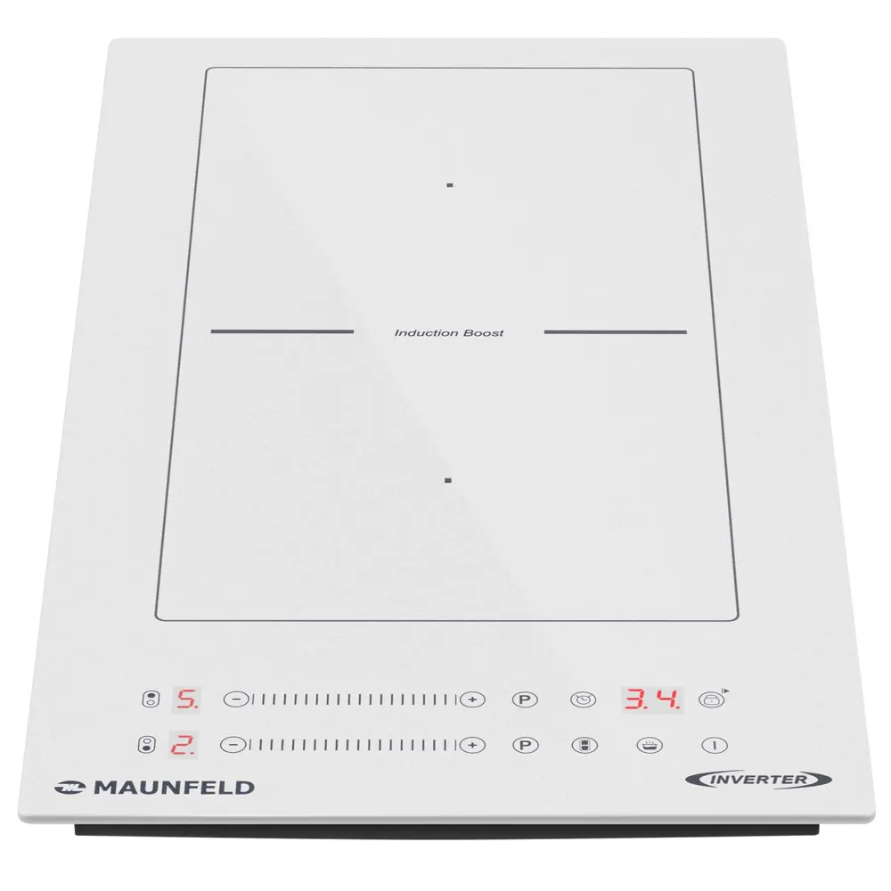Фото 2 Индукционная варочная панель Maunfeld CVI292S2BWH Inverter 29 см 2 конфорки цвет белый Фото 2 Индукционная варочная панель Maunfeld CVI292S2BWH Inverter 29 см 2 конфорки цвет белый