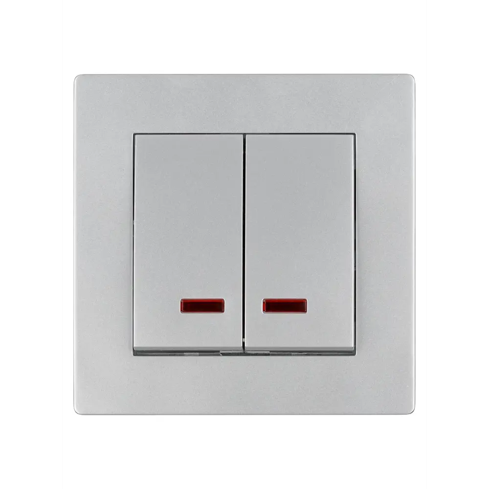 Фото 3 Выключатель накладной Tdm electric Сенеж SQ1816-0214 2 клавиши с подсветкой цвет серый Фото 3 Выключатель накладной Tdm electric Сенеж SQ1816-0214 2 клавиши с подсветкой цвет серый