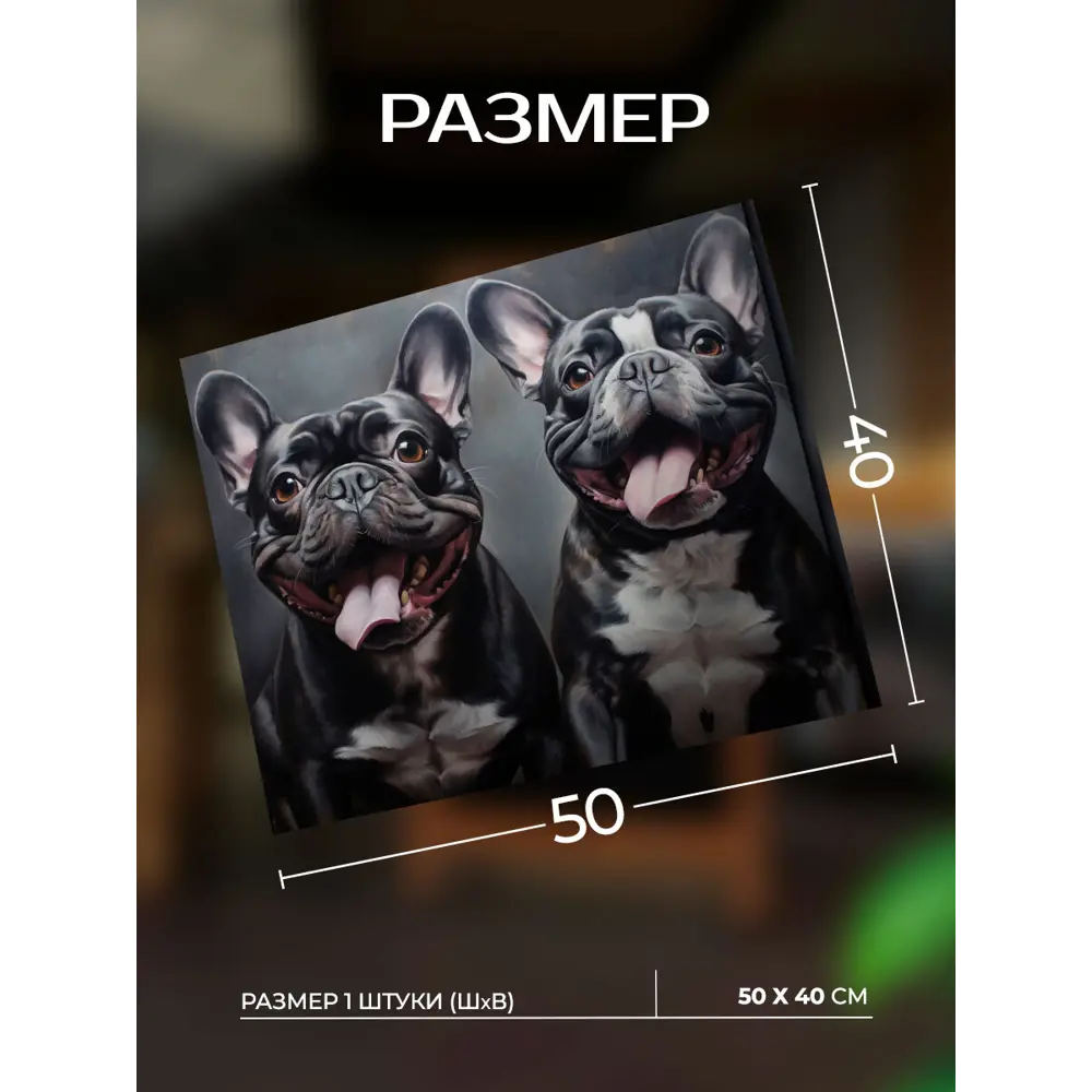 Фото 3 Картина на холсте Fbrush Черный дуэт 50x40 см