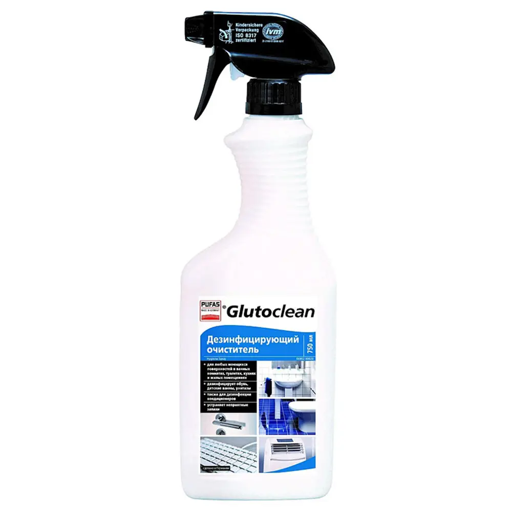 Фото Спрей Pufas Glutoclean дезинфицирующий 0.75 л Фото Спрей Pufas Glutoclean дезинфицирующий 0.75 л